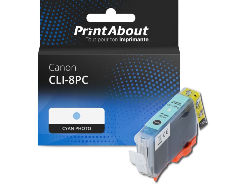 Cartucho de tinta compatible Canon CLI-8PC - Cian foto, 15 ml