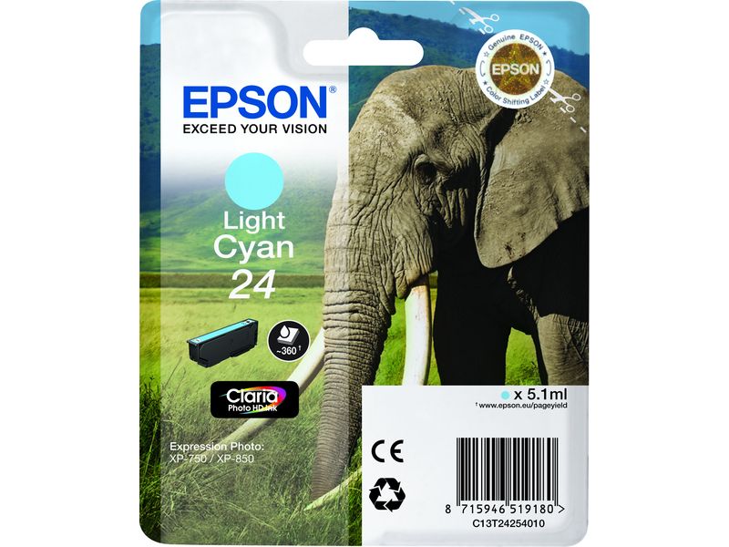 Cartucha de tinta Epson cian claro (C13T24254012)