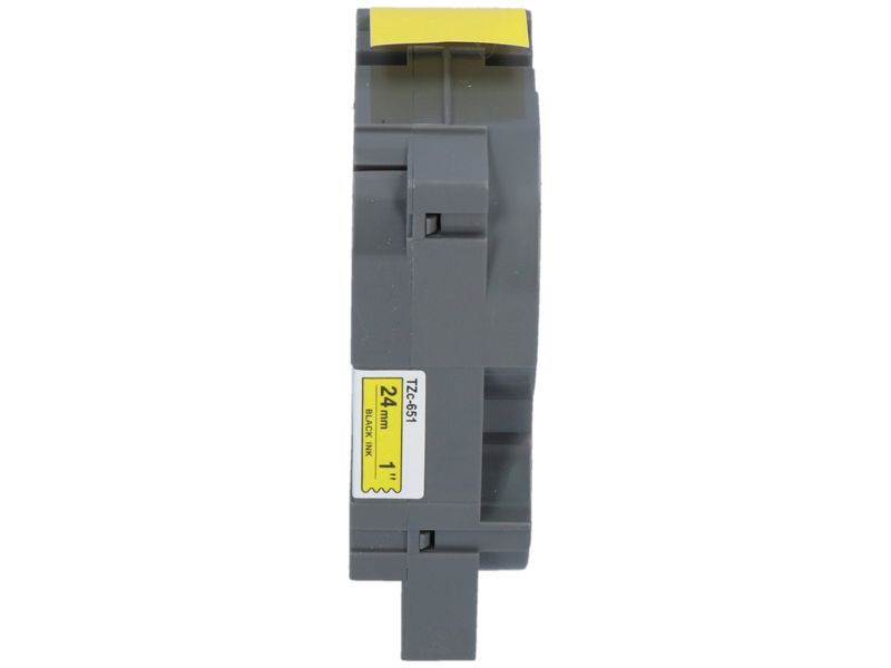 Ribón compatible Brother TZe-651 - 24 mm x 24 mm - Negro sobre amarillo