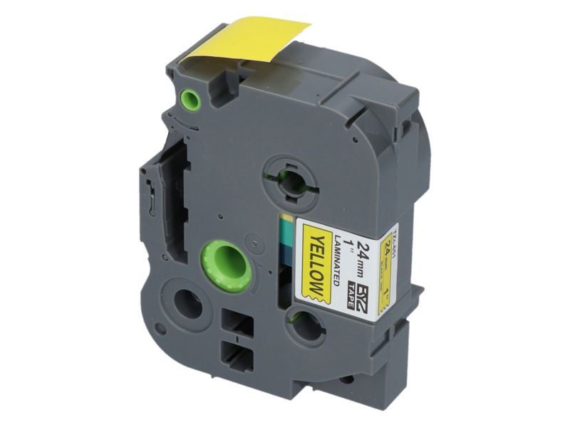 Ribón compatible Brother TZe-651 - 24 mm x 24 mm - Negro sobre amarillo