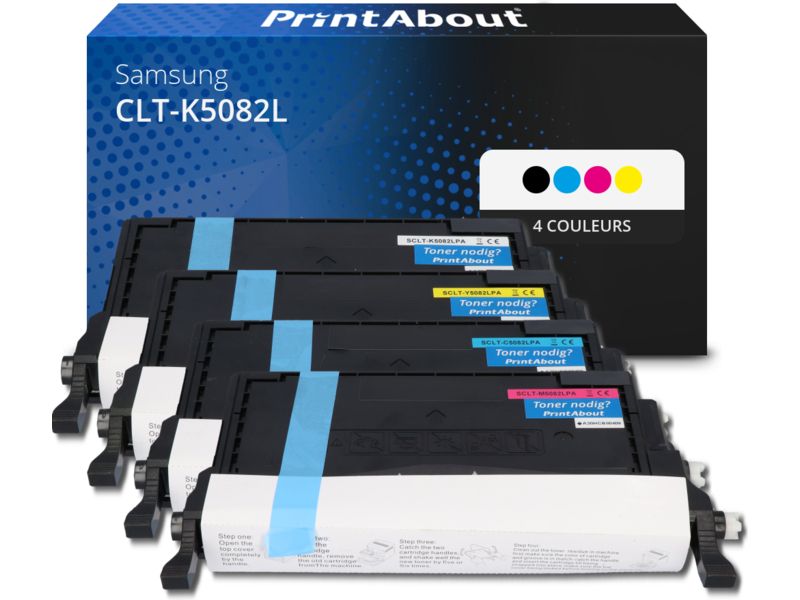 Toner compatible Samsung CLT-K5082L (SU188A) - 4 couleurs - Grande capacité - Multipack par PrintAbout