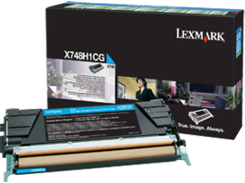 Toner Lexmark X748H1CG Cyan - Grande capacité