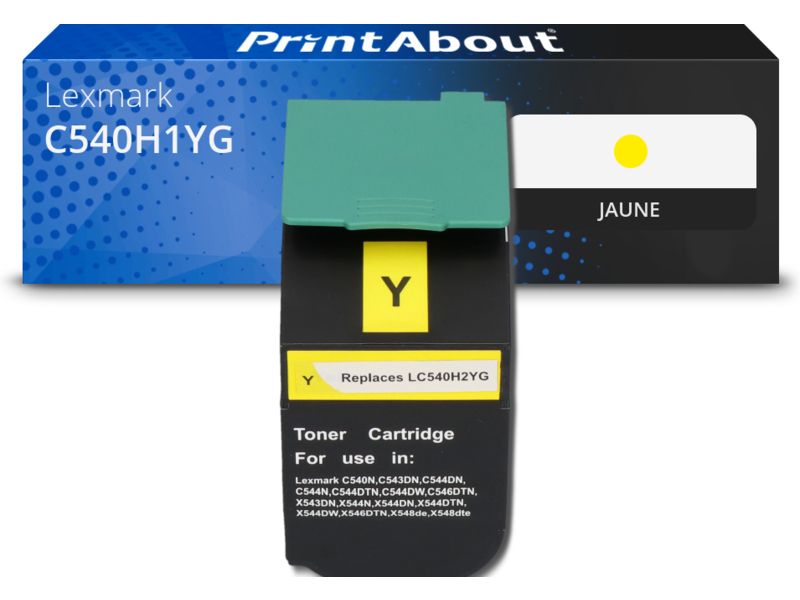 Toner compatible Lexmark C540H1YG, Amarillo, Alta capacidad por PrintAbout
