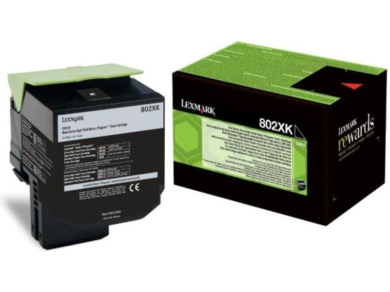 Cartouche de toner Lexmark 802XK Noire - Très grande capacité