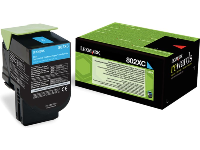 Lexmark 80C2XC0 (802XC) Cyan High-Capacity Toner