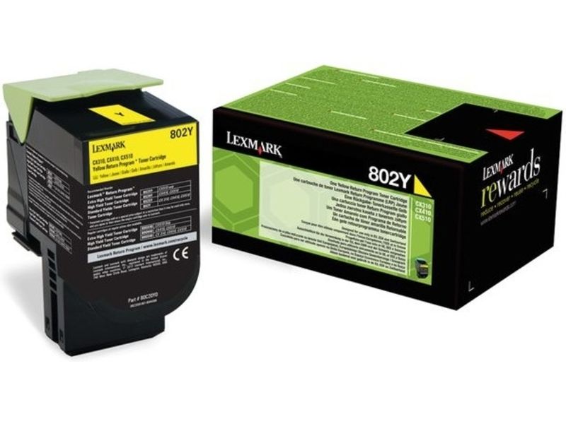 Lexmark 80C20Y0 (802Y) - Amarillo - Tinta toner