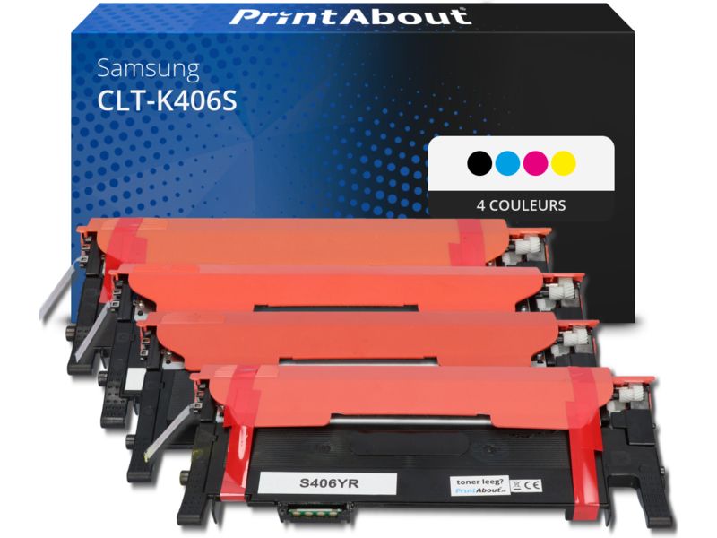 Toner Samsung CLT-K406S (SU118A) compatible - 4 couleurs - Multipack par PrintAbout