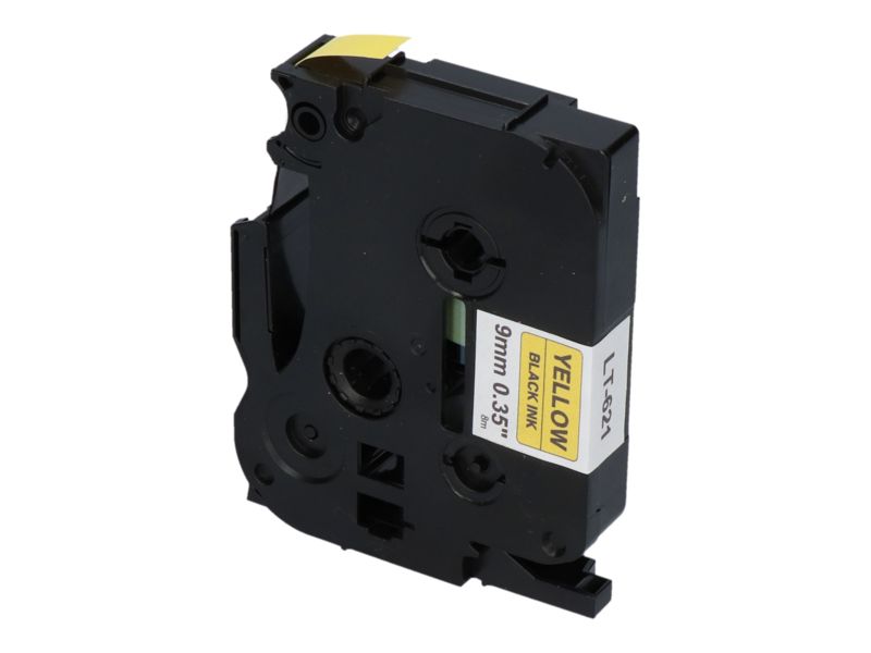 Ruban compatible Brother TZe-621 - 9 mm - Noir sur jaune