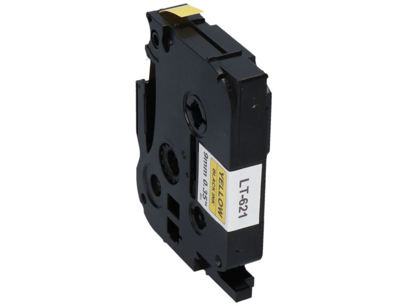 Ruban compatible Brother TZe-621 - 9 mm - Noir sur jaune