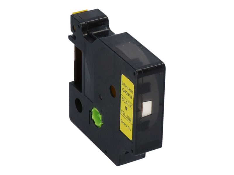 Ruban compatible Dymo PrintAbout (S0720730) - 9 mm - Noir sur jaune
