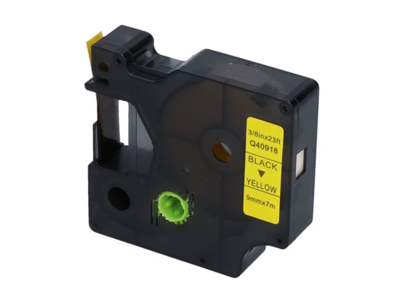 Ruban compatible Dymo PrintAbout (S0720730) - 9 mm - Noir sur jaune