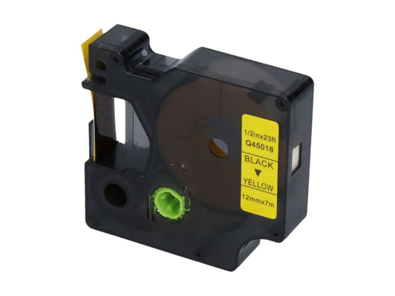 Tinta compatible Dymo PrintAbout (S0720580) - 12 mm - Negro sobre amarillo