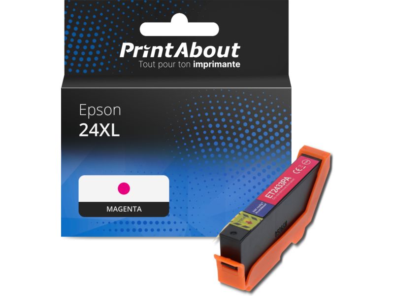 Cartouche compatible Epson 24XL (C13T24334012) - Magenthe - Grande capacité