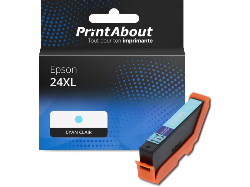 Cartucho compatible Epson 24XL - Cian claro - Alta capacidad