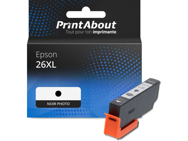 Cartouche compatible Epson 26XL (C13T26314012) - Noir photo - Grande capacité