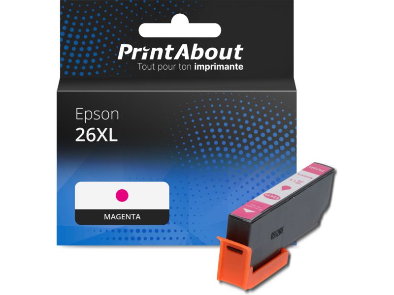 Cartouche compatible Epson 26XL (C13T26334012) - Magenthe - Grande capacité