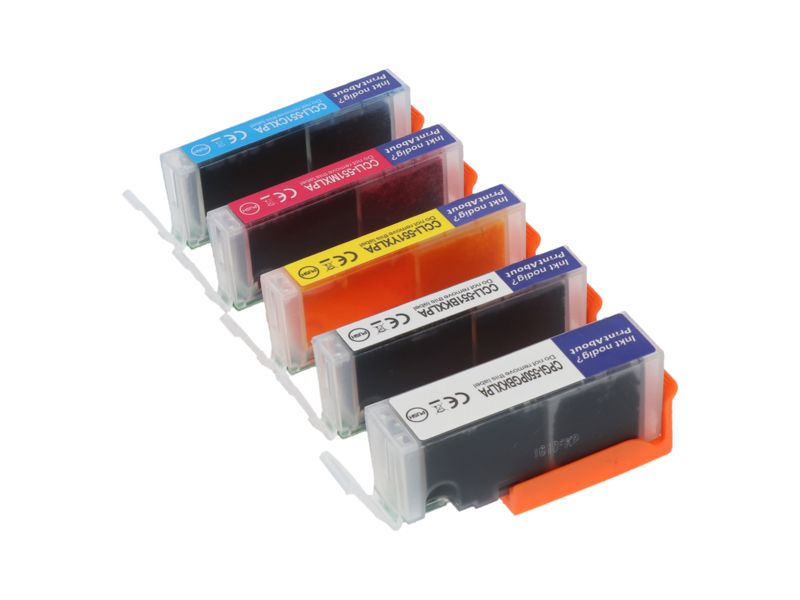 Cartouche d'encre Canon compatible PGI-550PGBK / CLI-551BK XL - 5 couleurs - Grande capacité - Multipack