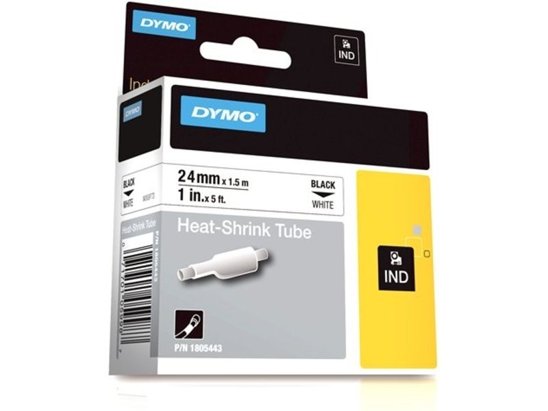 Dymo 1805443 Label Tape, 24mm x 24mm, Black on White