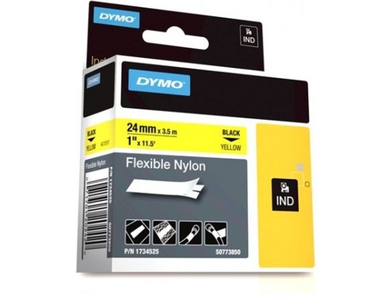 Dymo 24mm x 24mm Black on Yellow Label