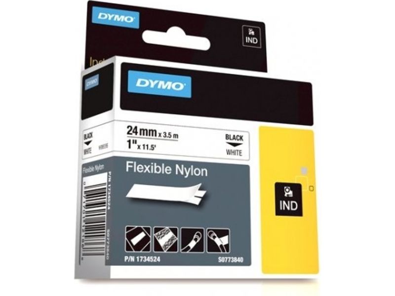 Dymo 24mm x 24mm Black on White Label