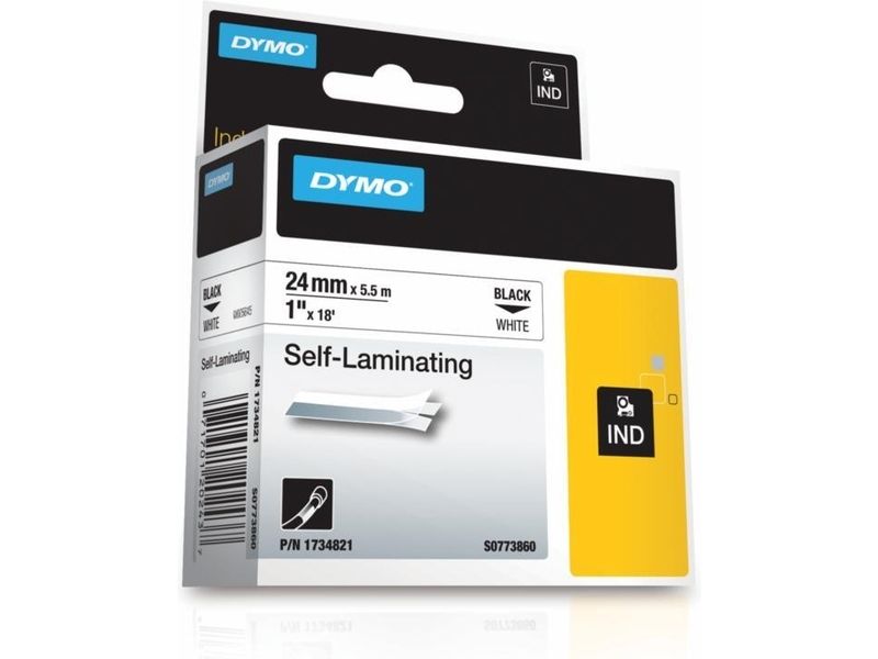 Dymo 24mm x 24mm Black on White Label