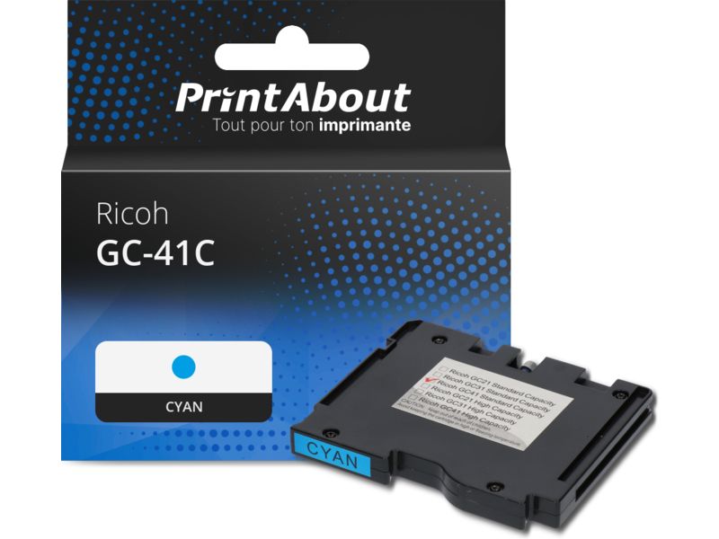 Cartouche d'encre Ricoh GC-41C Cyan (405762) de PrintAbout