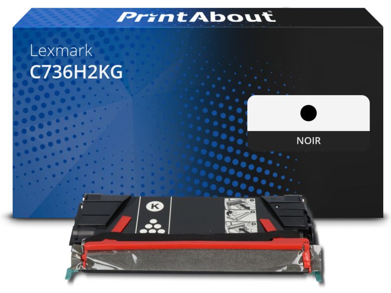 Toner compatible Lexmark C736H2KG - Noir - Grande capacité