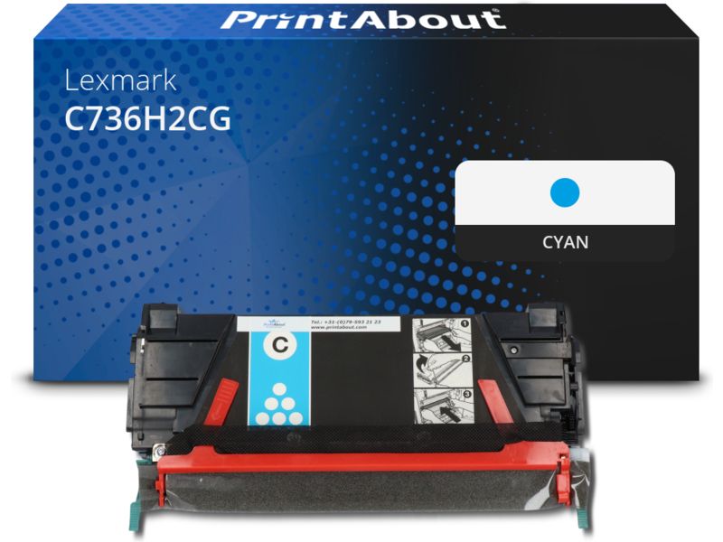 Toner compatible Lexmark C736H2CG - Cyan - Grande capacité