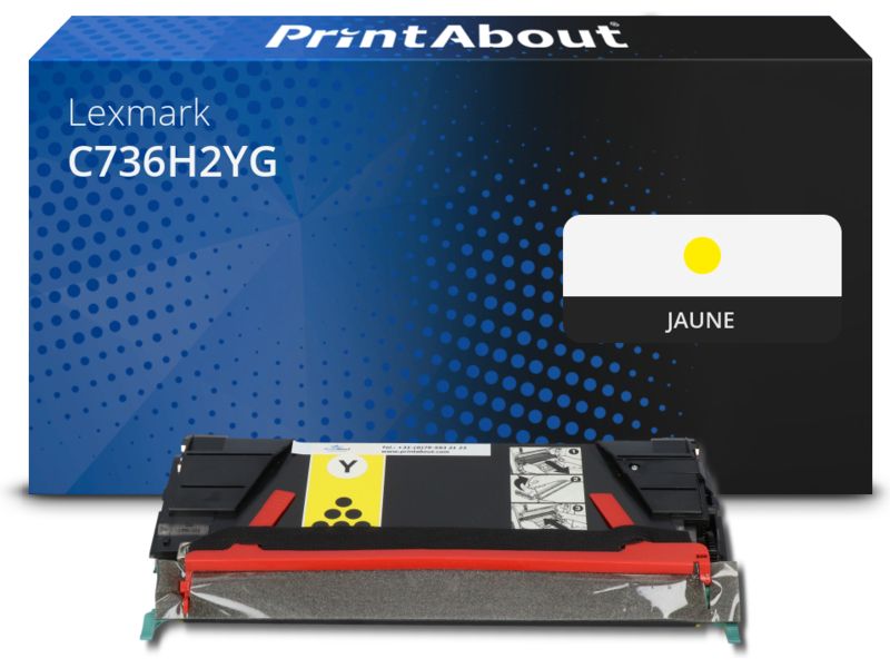 Toner compatible Lexmark C736H2YG - Jaune - Grande capacité