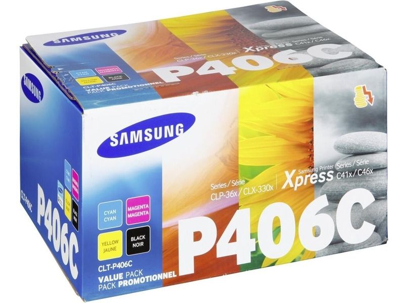 Cartouche de toner Samsung CLT-P406C/ELS (SU375A) - 4 couleurs - Multipack