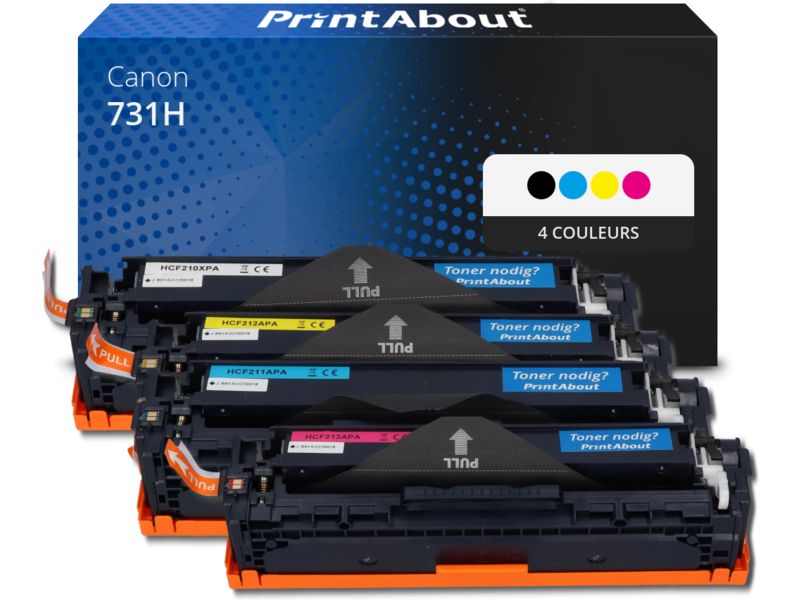 PrintAbout Canon 731H 4-Color Toner - High Capacity Multipack