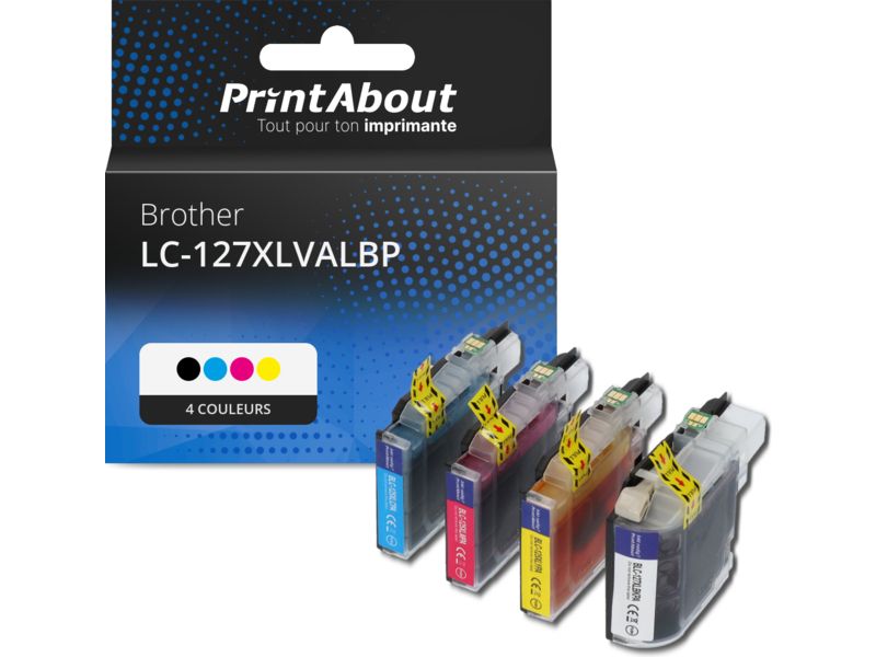Cartucho compatible Brother LC-127XLVALBP - 4 colores - Alta capacidad - Multipack por PrintAbout