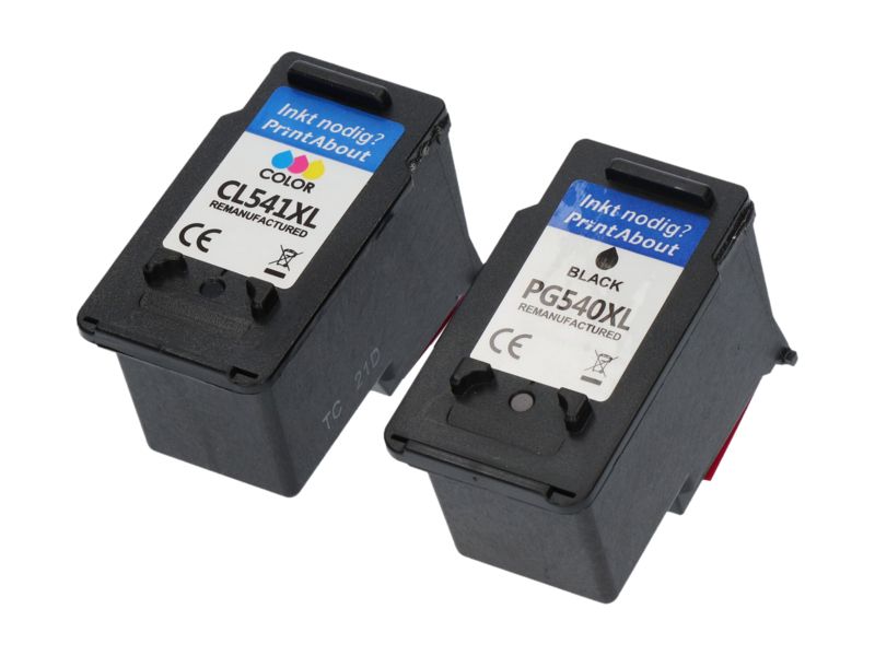 PrintAbout Canon PG-540 XL / CL-541 XL Compatible Ink Cartridge - Black + 3 Colors - High Capacity - Multipack