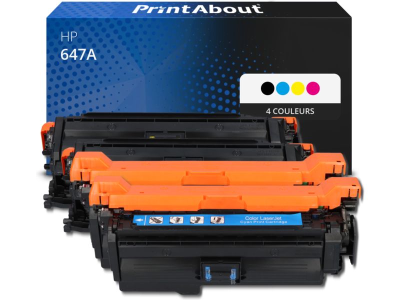 Toner compatible PrintAbout HP 647A (CE260A) - 4 couleurs - Multipack