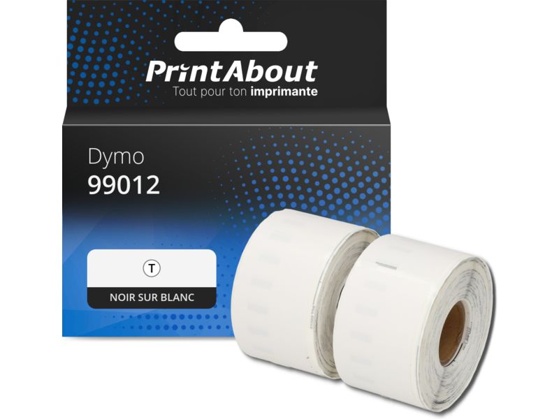 Dymo Label, Black on White, 36mm x 89mm, 2 Rolls