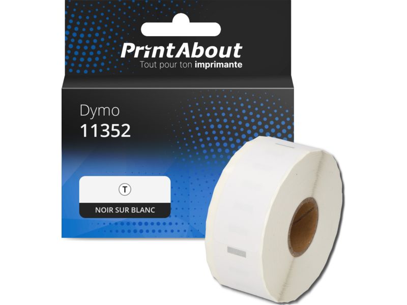 Etiqueta compatible Dymo (S0722520) - 54 mm x 25 mm - Negro sobre blanco