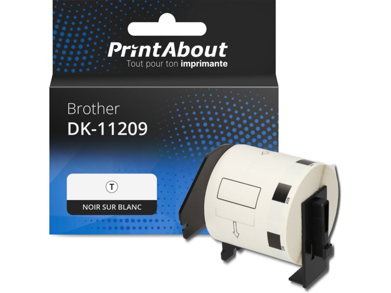 Etiqueta compatible Brother DK-11209 - 29 mm x 62 mm - Negro sobre blanco