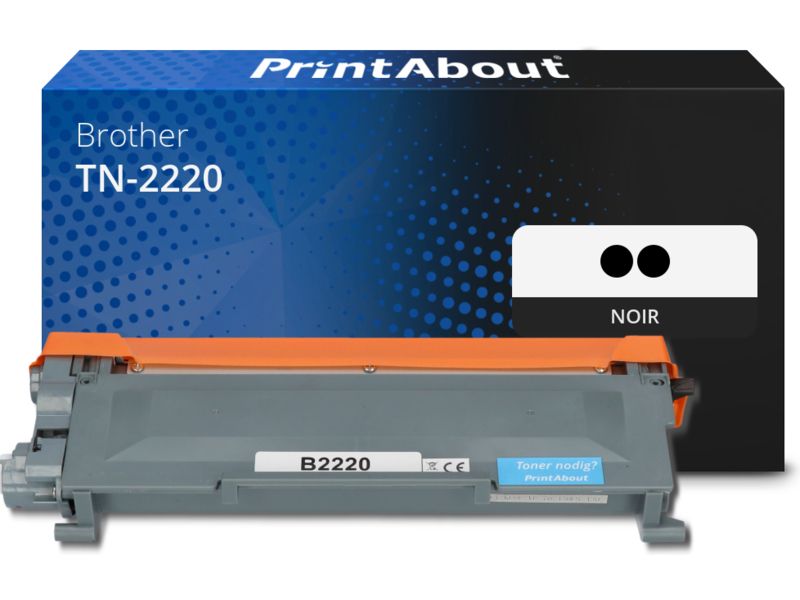 PrintAbout Compatible Brother TN-2220 Toner - Pack of 2 - Black - High Capacity - Multipack