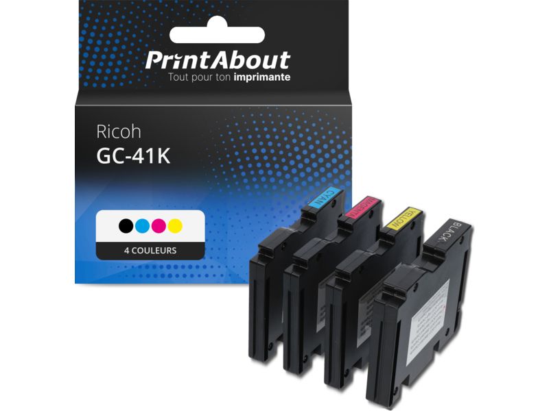 Cartucho de tinta Ricoh compatible, 4 colores, pack de 4 (405761)