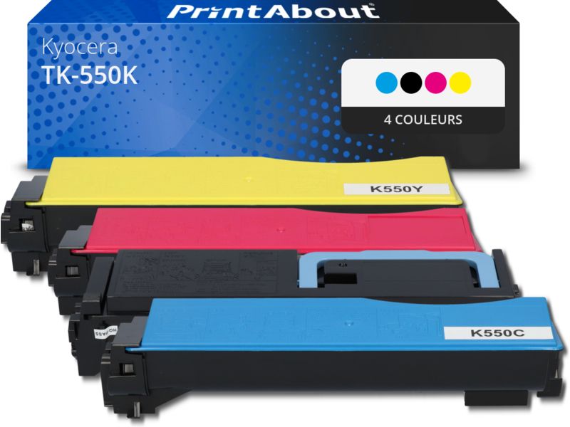 PrintAbout Kyocera TK-550K 4-Color Toner Compatible Multipack