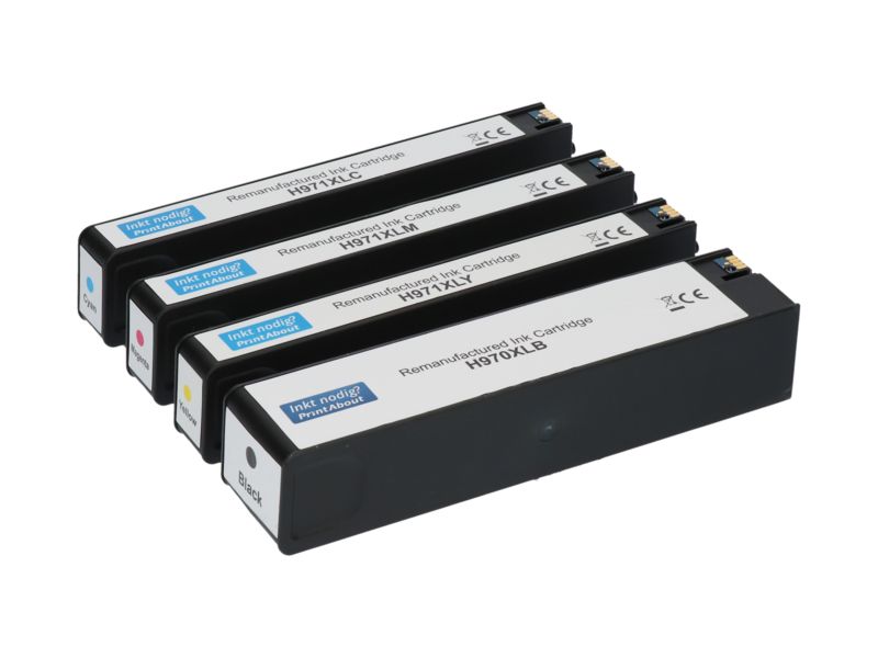Cartucho compatible PrintAbout HP 970XL (CN625AE) - 4 colores - Alta capacidad - Multipack