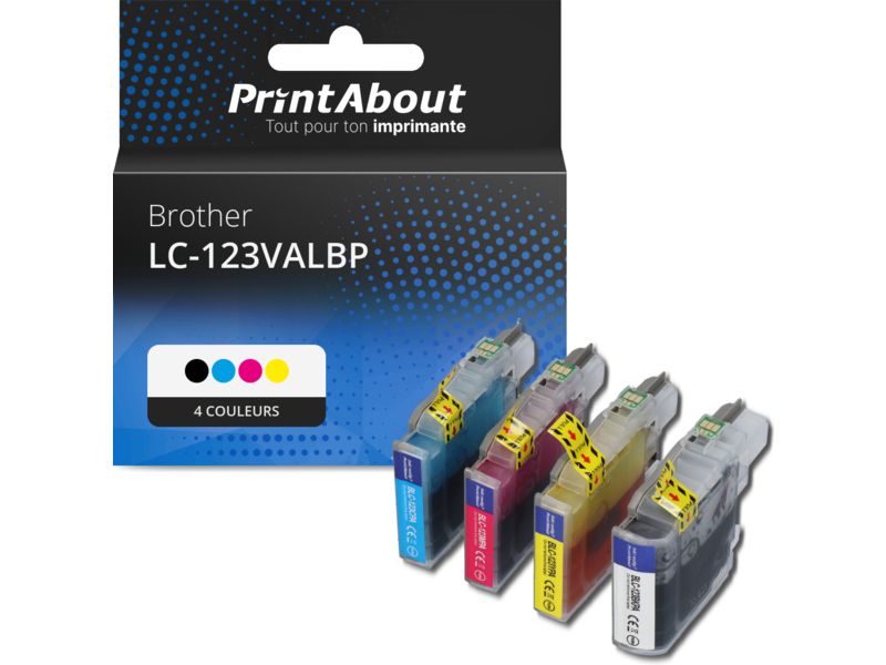 Cartucho compatible Brother LC-123VALBP - 4 colores - Pack multipl