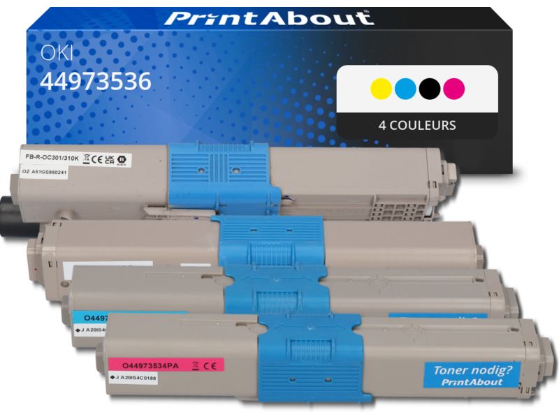 OKI 44973536 Compatible Toner - 4 Colors - Multipack
