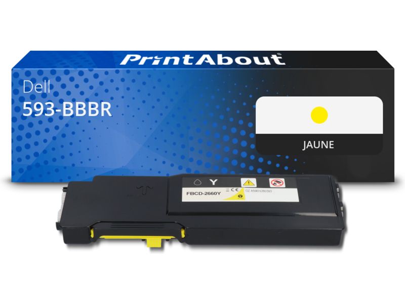 PrintAbout Compatible Dell Toner (593-BBBR, YR3W3) - Yellow