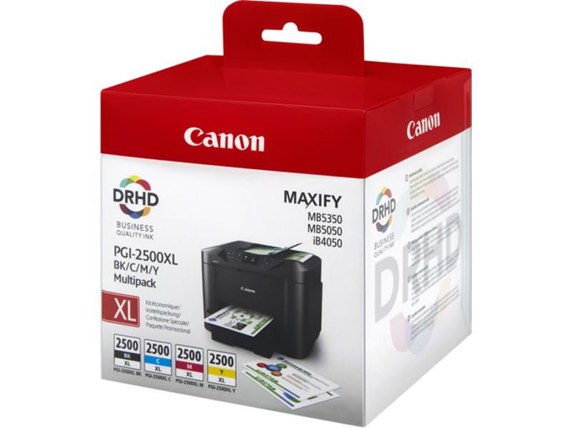 Cartouche d'encre Canon PGI-2500XL - Noir, cyan, magenta, jaune - Grande capacité (multipack)