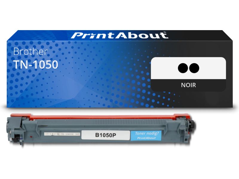 PrintAbout Compatible Brother TN-1050 Toner - Pack of 2 - Black - Multipack
