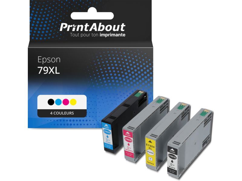 Cartouche compatible Epson 79XL (T79014010) - 4 couleurs - Grande capacité - Multipack par PrintAbout