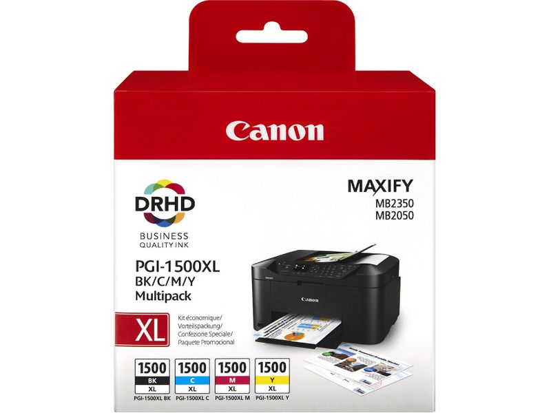 Cartouche d'encre Canon PGI-1500XL - 4 couleurs - Grande capacité - Multipack