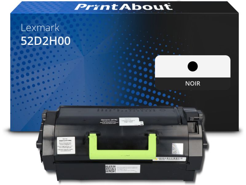 Toner compatible Lexmark 52D2H00 (522H) - Negro - Alta capacidad