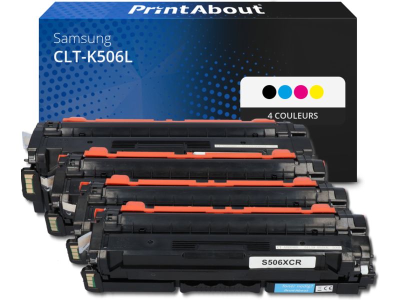PrintAbout Samsung CLT-K506L (SU171A) Compatible Toner - 4 Colors - High Capacity - Multipack